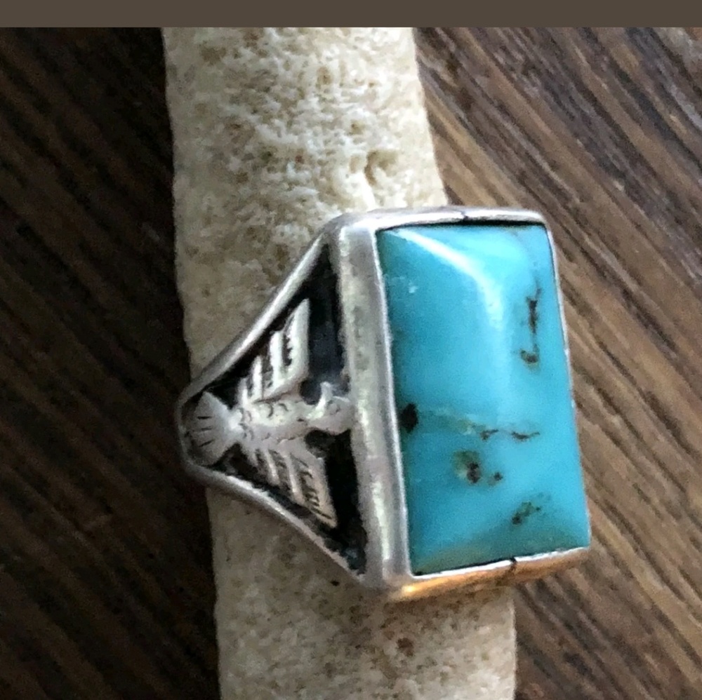 Fred Harvey era sterling and turquoise  Phoenix ri